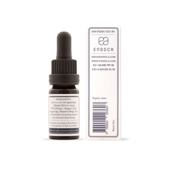 Endoca CBD Hemp Oil 300mg 10ml Supplement Facts