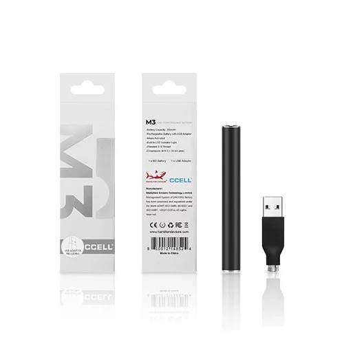 CCELL M3 Battery with USB Charger Black Buy CBD Vape Pen Battery