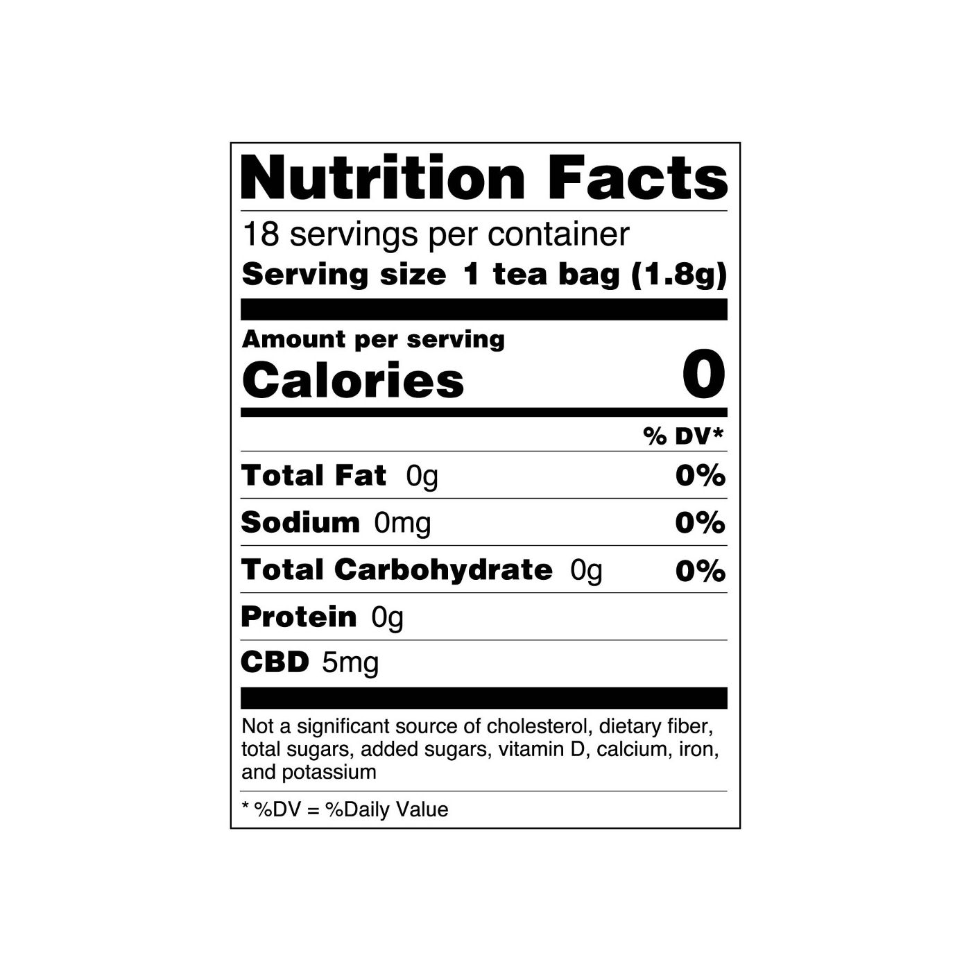 Buddha Teas CBD Tea Hibiscus Supplement Facts