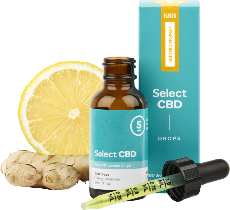 Select CBD Lemon Ginger Drops 1000mg 30ml DrGanja