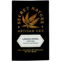 Secret Nature CBD Distillate Vape Cartridge Lemon Diesel 1.2ml