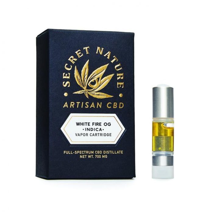 Secret Nature CBD Distillate Vape Cartridge White Fire OG