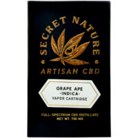 Secret Nature CBD Distillate Vape Cartridge Grape Ape 1.2ml