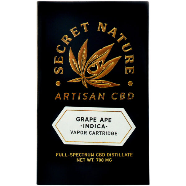 Secret Nature CBD Distillate Vape Cartridge Grape Ape