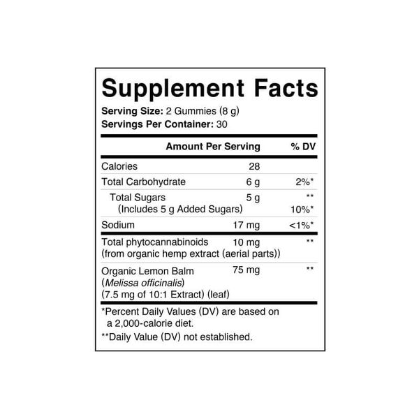 Charlotte's Web CBD Gummies Calm 60ct Supplement Facts
