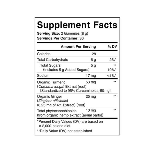 Charlotte's Web CBD Gummies Recovery 60ct Supplement Facts