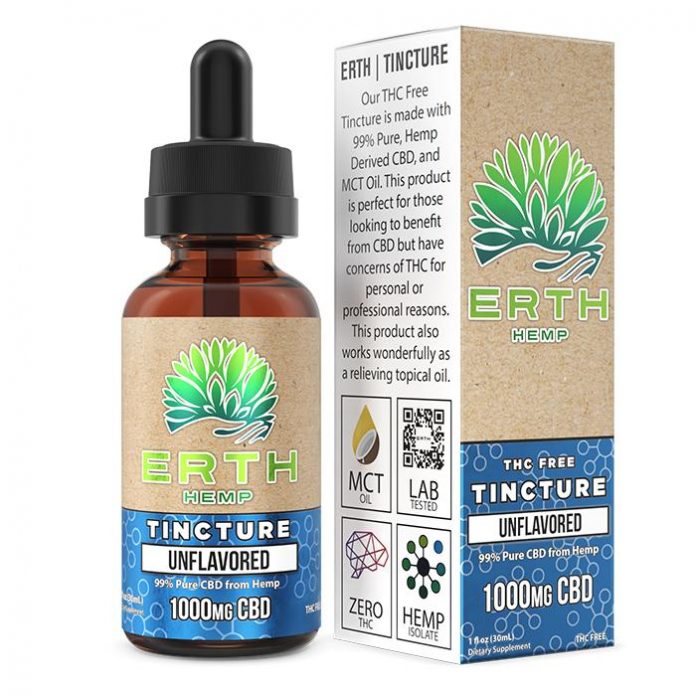 Erth Hemp CBD Oil Tincture THC Free 3000mg 30ml