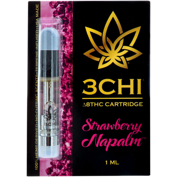 3Chi Delta 8 Vape Cartridge Strawberry Napalm 1ml