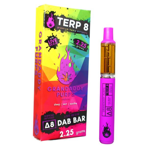 Terp 8 Delta 8 Live Resin Disposable Vape Pen Grandaddy Purps 2.25g