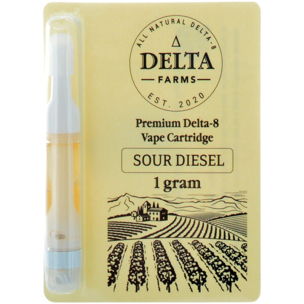 Delta Farms Delta 8 Vape Cartridge Sour Diesel 1ml