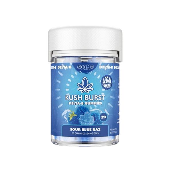 Kush Burst Delta 8 Gummies Blue Raspberry 500mg 10ct