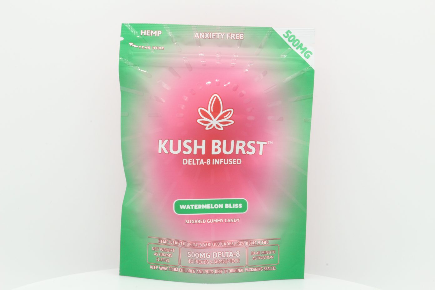 Kush Burst Delta 8 Gummies Watermelon Bliss 500mg 10ct