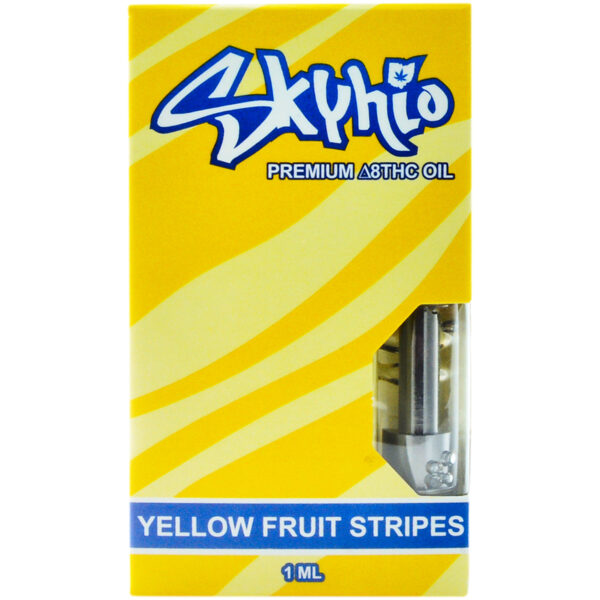 Skyhio Delta 8 Vape Cartridge Yellow Fruit Stripes 1ml