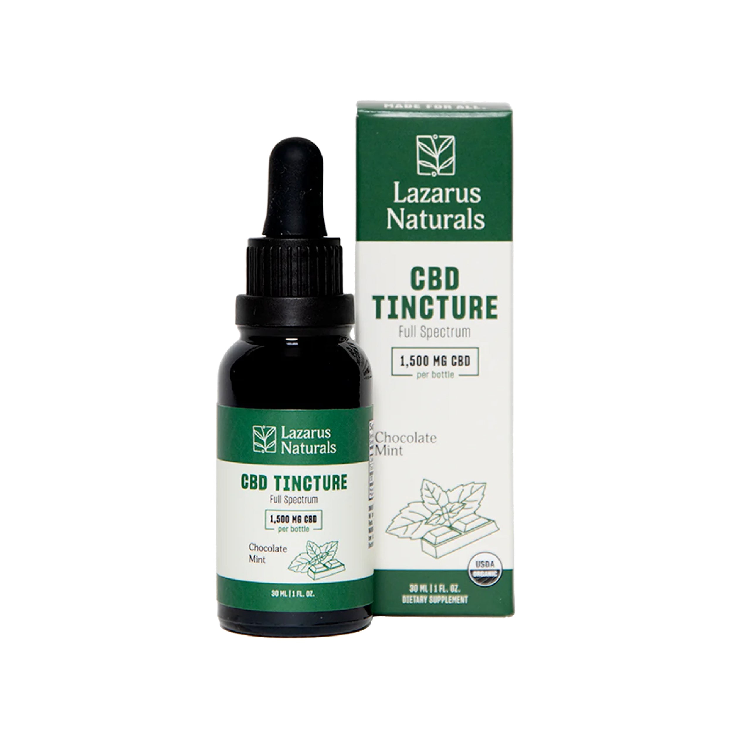 Lazarus Naturals High Potency Full Spectrum CBD Tincture Chocolate Mint 1500mg 30ml