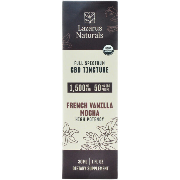 Lazarus Naturals High Potency Full Spectrum CBD Tincture French Vanilla 1500mg 30ml