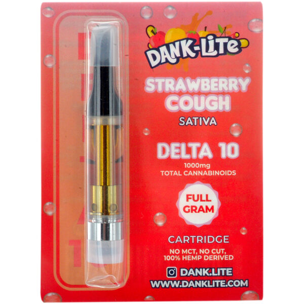 Dank Lite Delta 8 & Delta 10 Vape Cartridge Strawberry Cough 1g