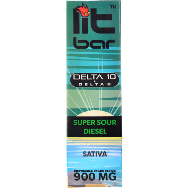 Single Source Litbar Delta 8 & Delta 10 Vape Pen Super Sour Diesel 1g
