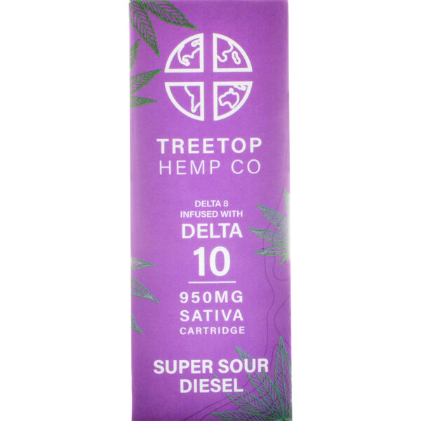 Tree Top Hemp Co Delta 8 & Delta 10 Vape Cartridge Super Sour Diesel 1g