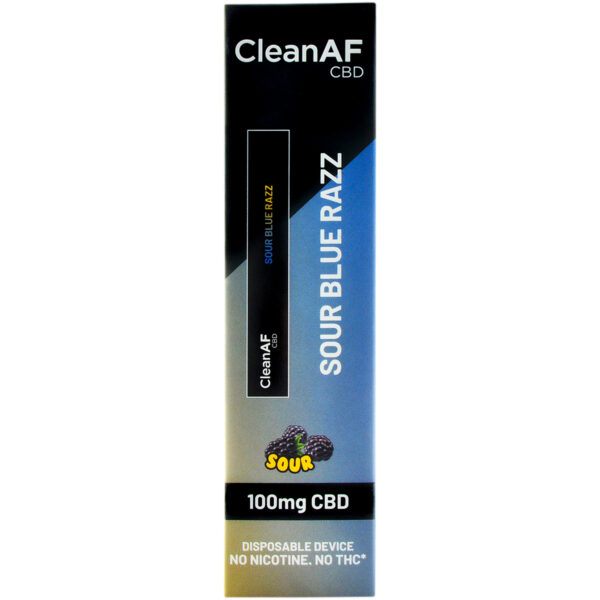 CleanAF Puff CBD Vape Pen Sour Blue Razz 100mg