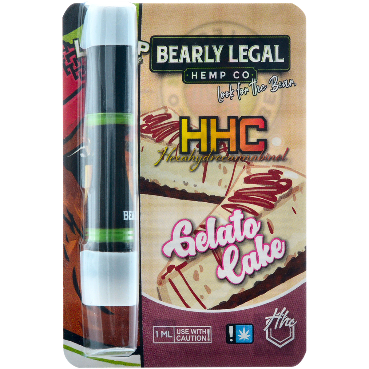 Bearly Legal Hemp HHC Vape Cartridge Gelato Cake 1ml - Dr.Ganja
