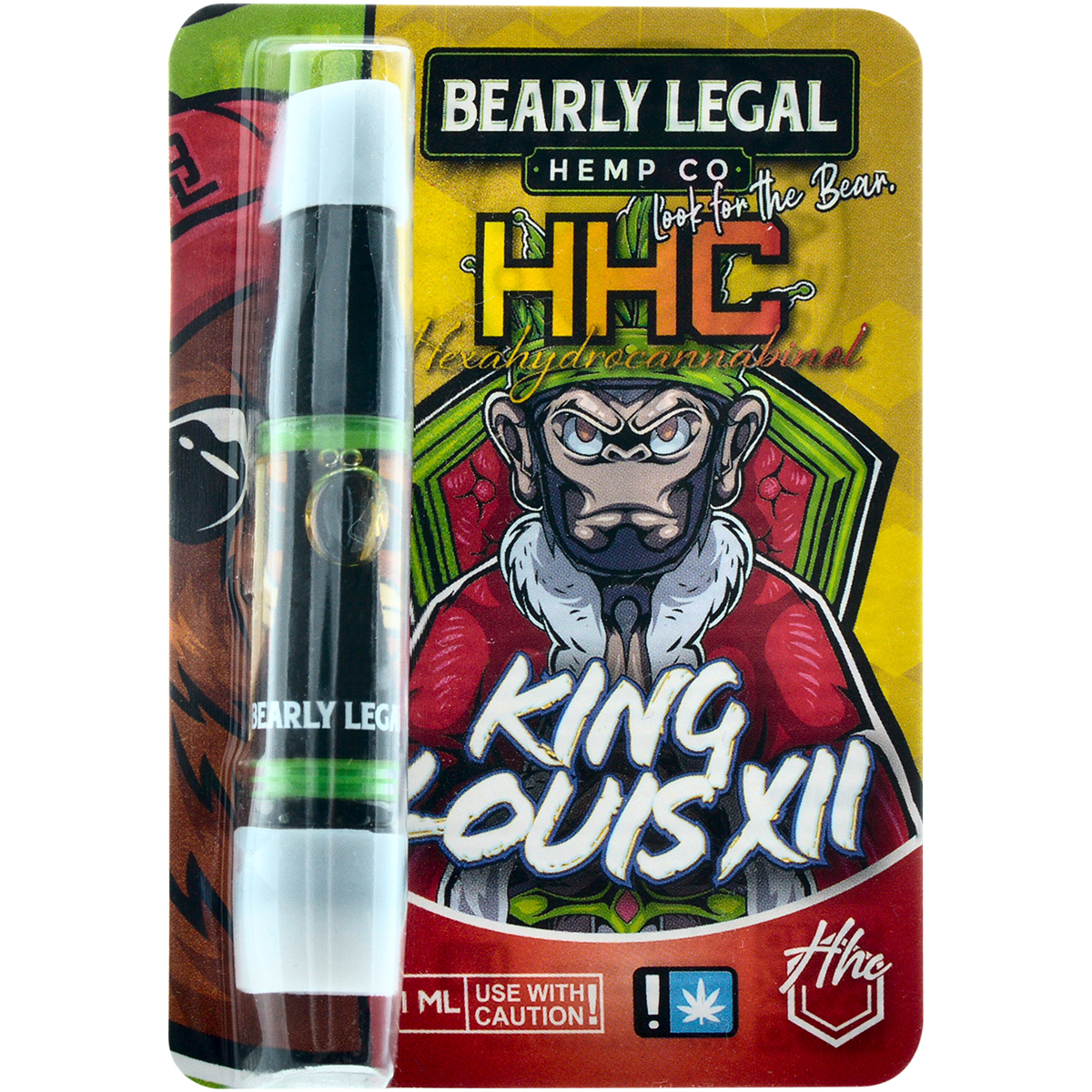 Bearly Legal Hemp HHC Vape Cartridge King Louis XIII 1ml Dr.Ganja