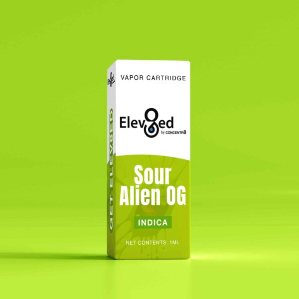 Elev8ed Delta 8 Vape Cartridge Sour Alien OG 1ml
