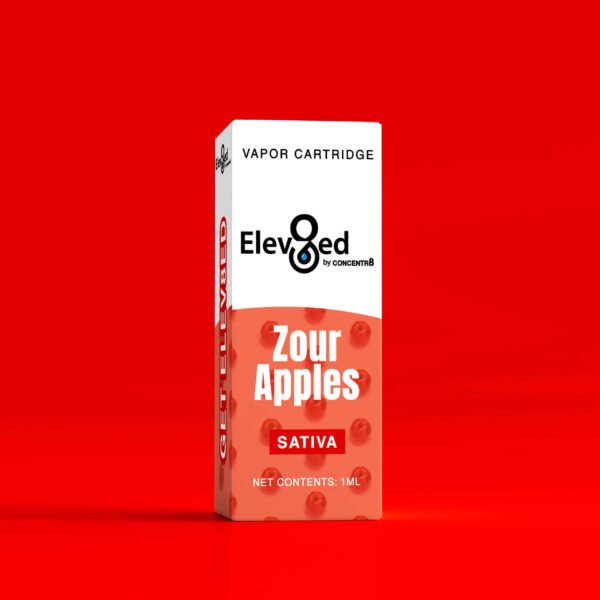 Elev8ed Delta 8 Vape Cartridge Zour Apples 1ml
