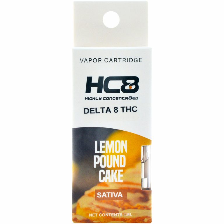 Highly Concentr8ed Delta 8 Vape Cartridge Lemon Pound Cake 1ml Dr.Ganja