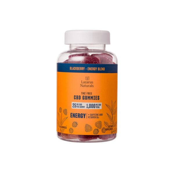 Lazarus Naturals THC Free CBD Energy Gummies Blackberry 1000mg 40ct