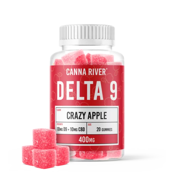 Canna River CBD & Delta 9 Gummies Crazy Apple 400mg 20ct