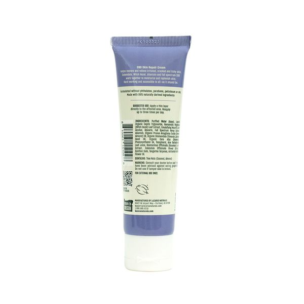 Lazarus Naturals Full Spectrum CBD Skin Repair Cream 2000mg 2.5oz Supplement Facts