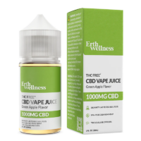 Erth Hemp CBD Vape Juice Green Apple 1000mg 30ml