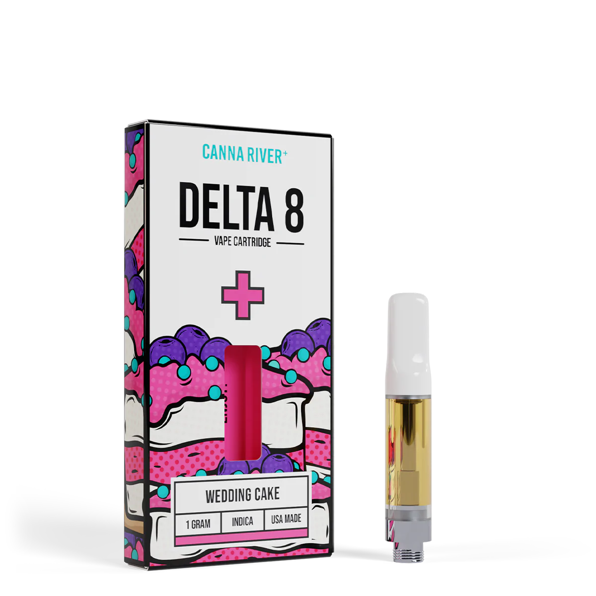 Canna River Delta 8 Vape Cartridge Wedding Cake 1g Dr.Ganja