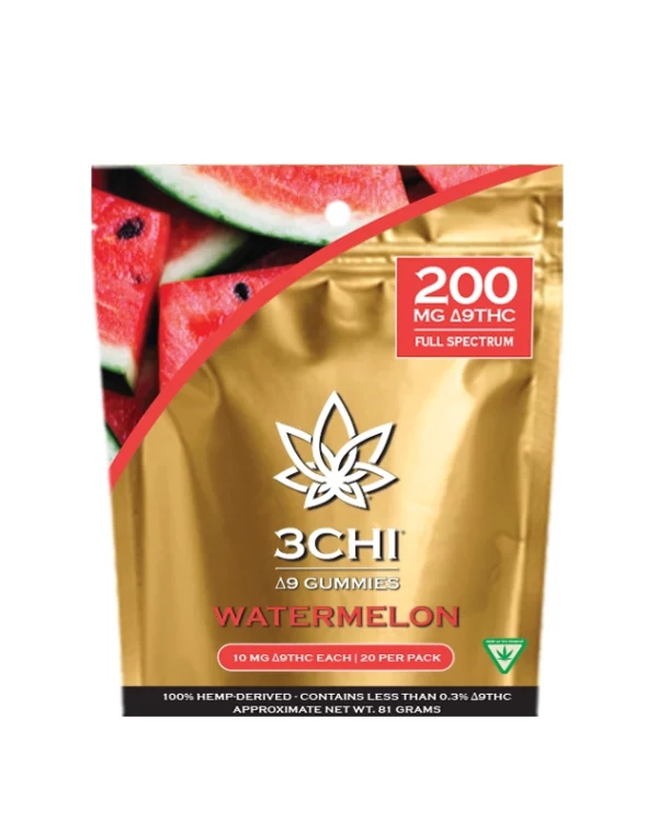3Chi Delta 9 Gummies Watermelon 200mg 20ct