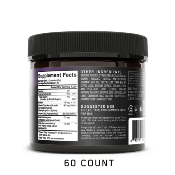 Charlotte’s Web CBD Gummies Immunity Label