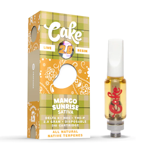 Cake Cold Pack Live Resin Vape Cartridge Mango Sunrise 2g Dr.Ganja