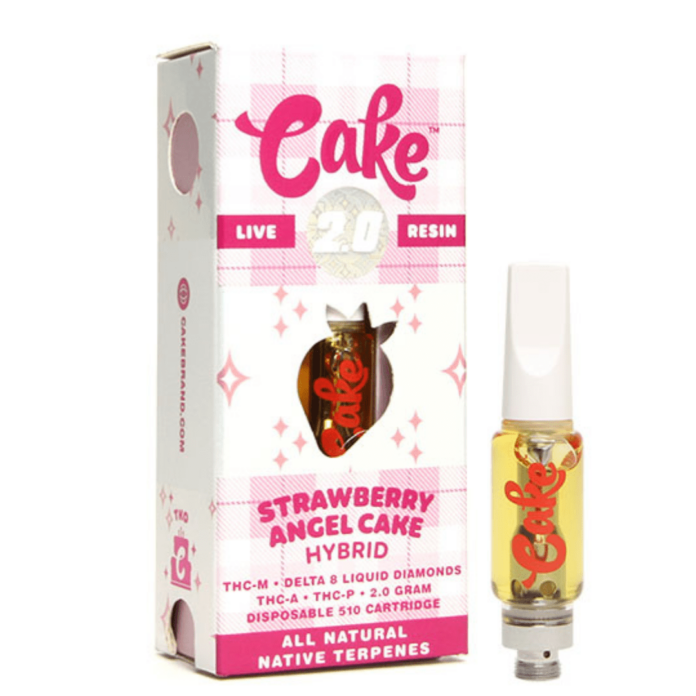 Cake TKO Blend Vape Cartridge Strawberry Angel Cake 2g Dr.Ganja
