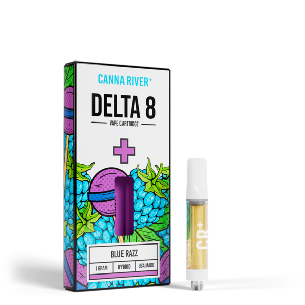 Canna River Delta 8 Vape Cartridge Blue Razz 1g