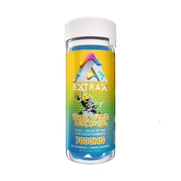 Delta Extrax Adios Blend Gummies Blue Razz Lemonade 7000mg 20ct