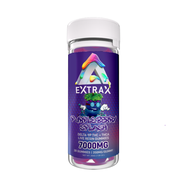 Delta Extrax Adios Blend Gummies Purple Berry Splash 7000mg 20ct
