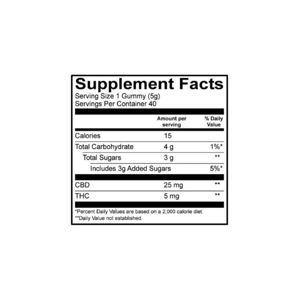 Cycling Frog CBD Delta 9 Gummies Mango Pineapple 1200mg 40ct Supplement Facts