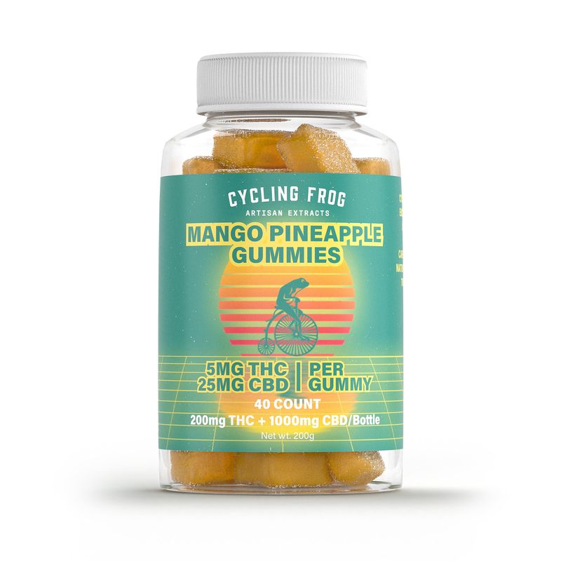 Cycling Frog CBD Delta 9 Gummies Mango Pineapple 1200mg 40ct