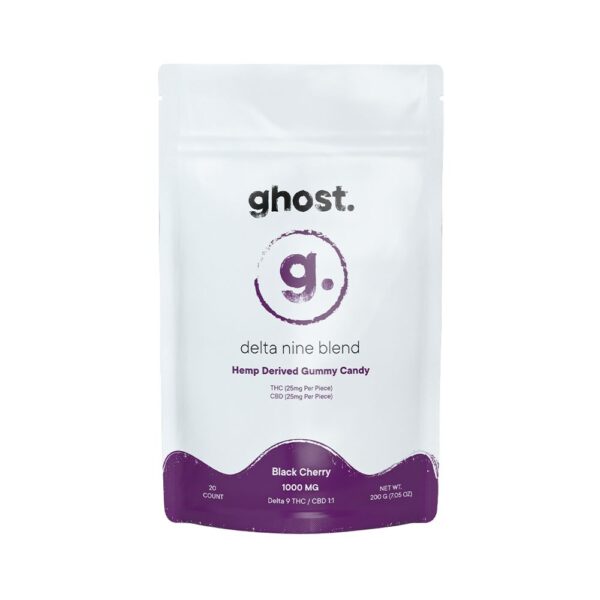 Ghost Delta 9 CBD Gummies Black Cherry 1000mg 20ct