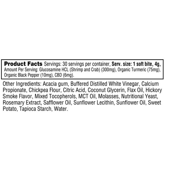 NuLeaf Naturals CBD Dog Chews Mobility Sweet Potato 180mg 30ct Supplement Facts
