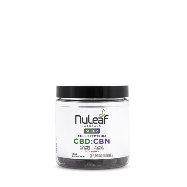 NuLeaf Naturals Full Spectrum CBD & CBN Gummies Goji Berry 400mg 20ct