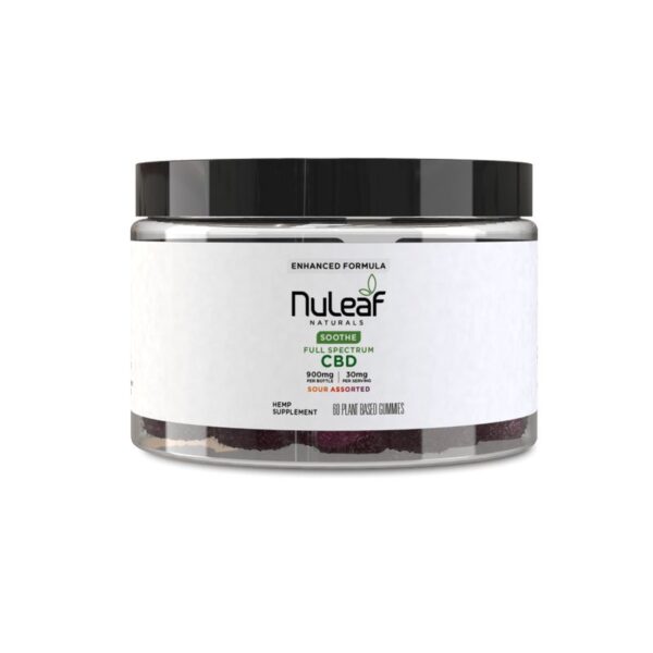 NuLeaf Naturals Full Spectrum CBD Gummies Sour Assorted 900mg 60ct