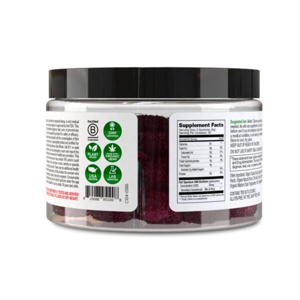 NuLeaf Naturals Full Spectrum CBD Gummies Sour Assorted 900mg 60ct Supplement Facts