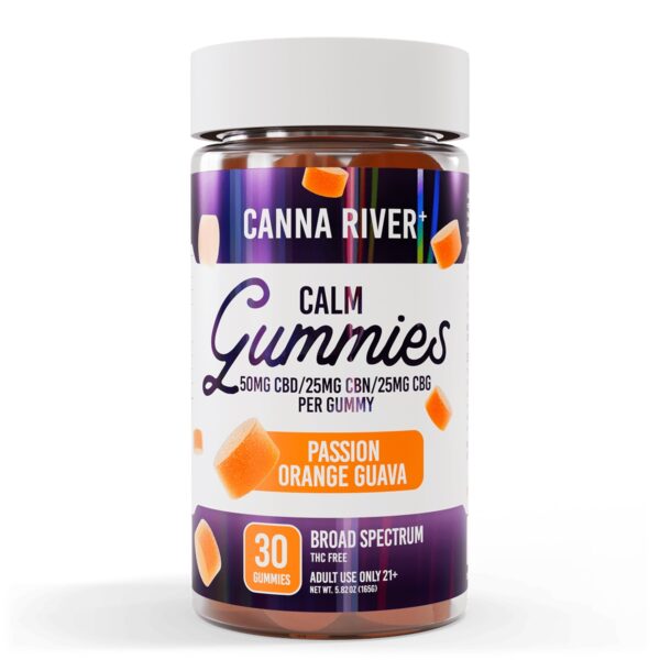 Canna River CBD, CBN CBG Calm Gummies Passion Orange Guava 3000mg 30ct