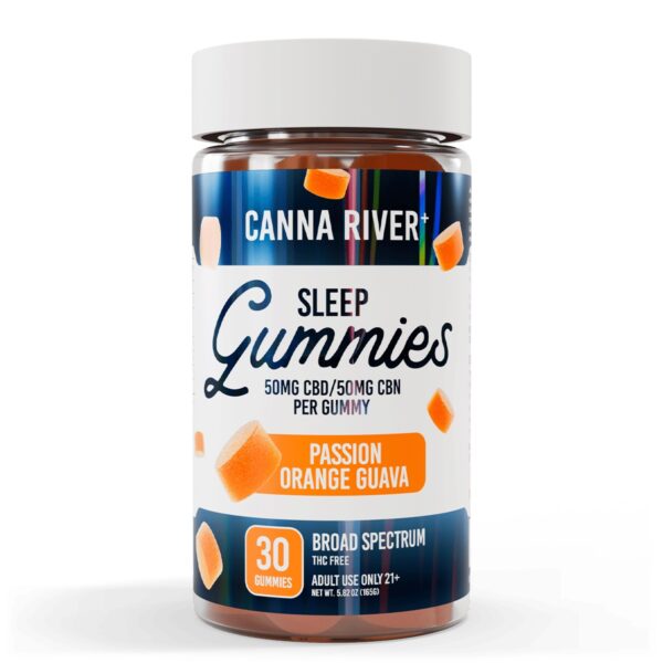 Canna River CBD CBN Sleep Gummies Passion Orange Guava 3000mg 30ct