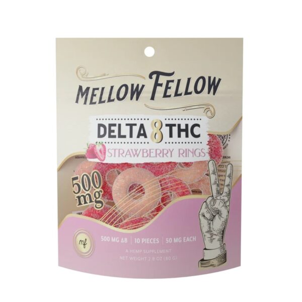 Mellow Fellow Delta 8 Gummies Strawberry 500mg 10ct